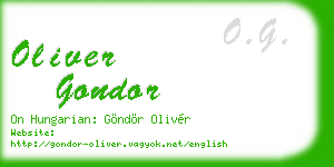 oliver gondor business card