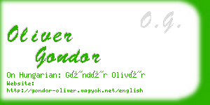 oliver gondor business card